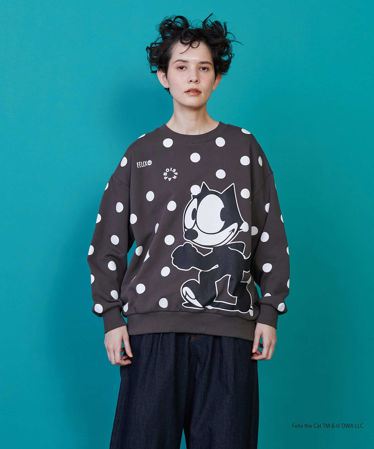 【FRAPBOIS】FELIX ドット裏毛 詳細画像 チャコールグレー 1