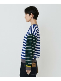 【FRAPBOIS PARK】ミックスボーダー ニットプルオーバー 詳細画像 ブラック系その他 1