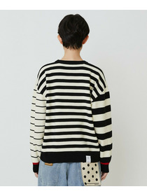 【FRAPBOIS PARK】ミックスボーダー ニットプルオーバー 詳細画像 ブラック系その他 12