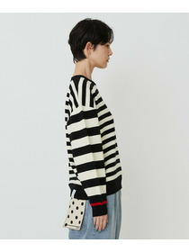 【FRAPBOIS PARK】ミックスボーダー ニットプルオーバー 詳細画像 ブラック系その他 13