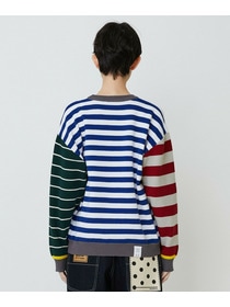 【FRAPBOIS PARK】ミックスボーダー ニットプルオーバー 詳細画像 ブラック系その他 2