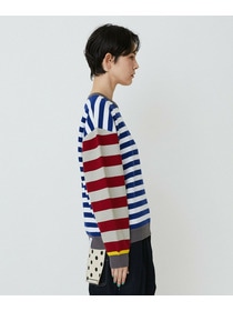 【FRAPBOIS PARK】ミックスボーダー ニットプルオーバー 詳細画像 ブラック系その他 3