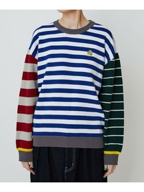 【FRAPBOIS PARK】ミックスボーダー ニットプルオーバー 詳細画像 ブラック系その他 5