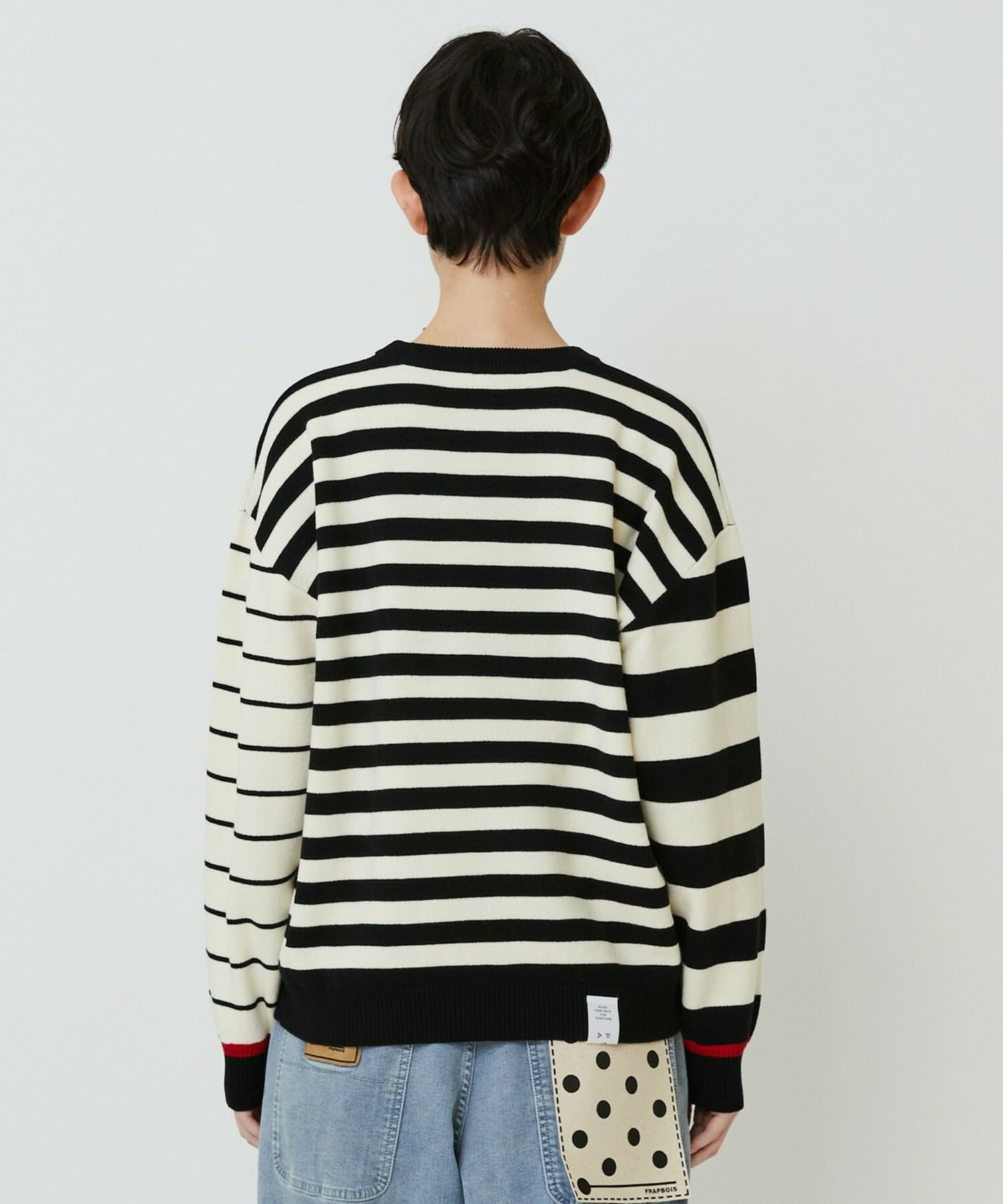 【FRAPBOIS PARK】ミックスボーダー ニットプルオーバー 詳細画像 ブラック系その他 12