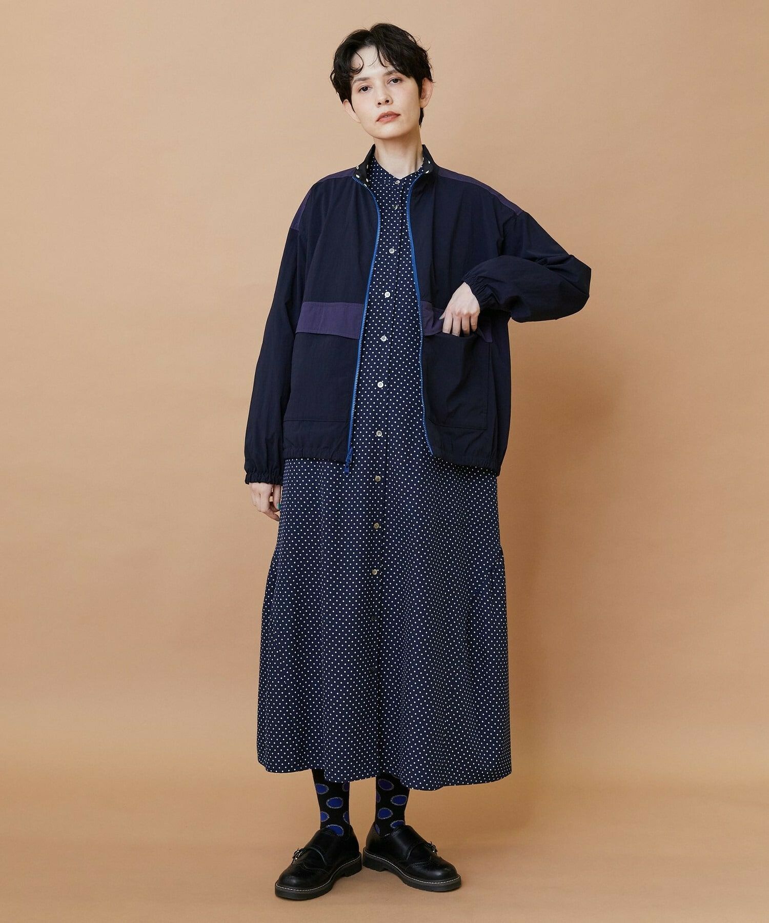 【FRAPBOIS】スプラッシュドット ワンピース 詳細画像 ネイビー 23