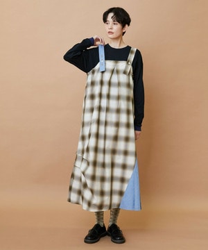 【FRAPBOIS】オンブレー ジャンパースカート 詳細画像 ベージュ 1