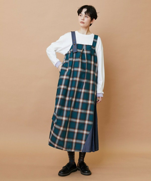 オンブレー ジャンパースカート 詳細画像 グリーン 1