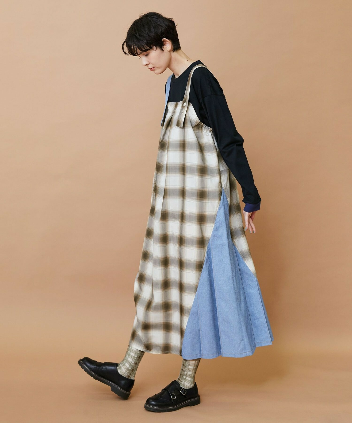 【FRAPBOIS】オンブレー ジャンパースカート 詳細画像 グリーン 1