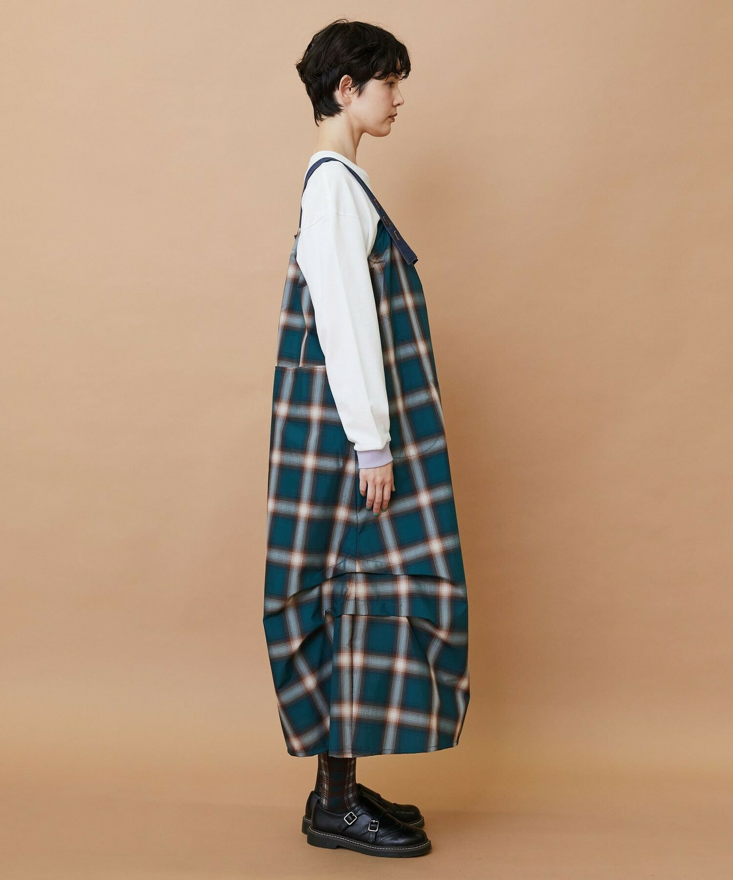 【FRAPBOIS】オンブレー ジャンパースカート 詳細画像 グリーン 14