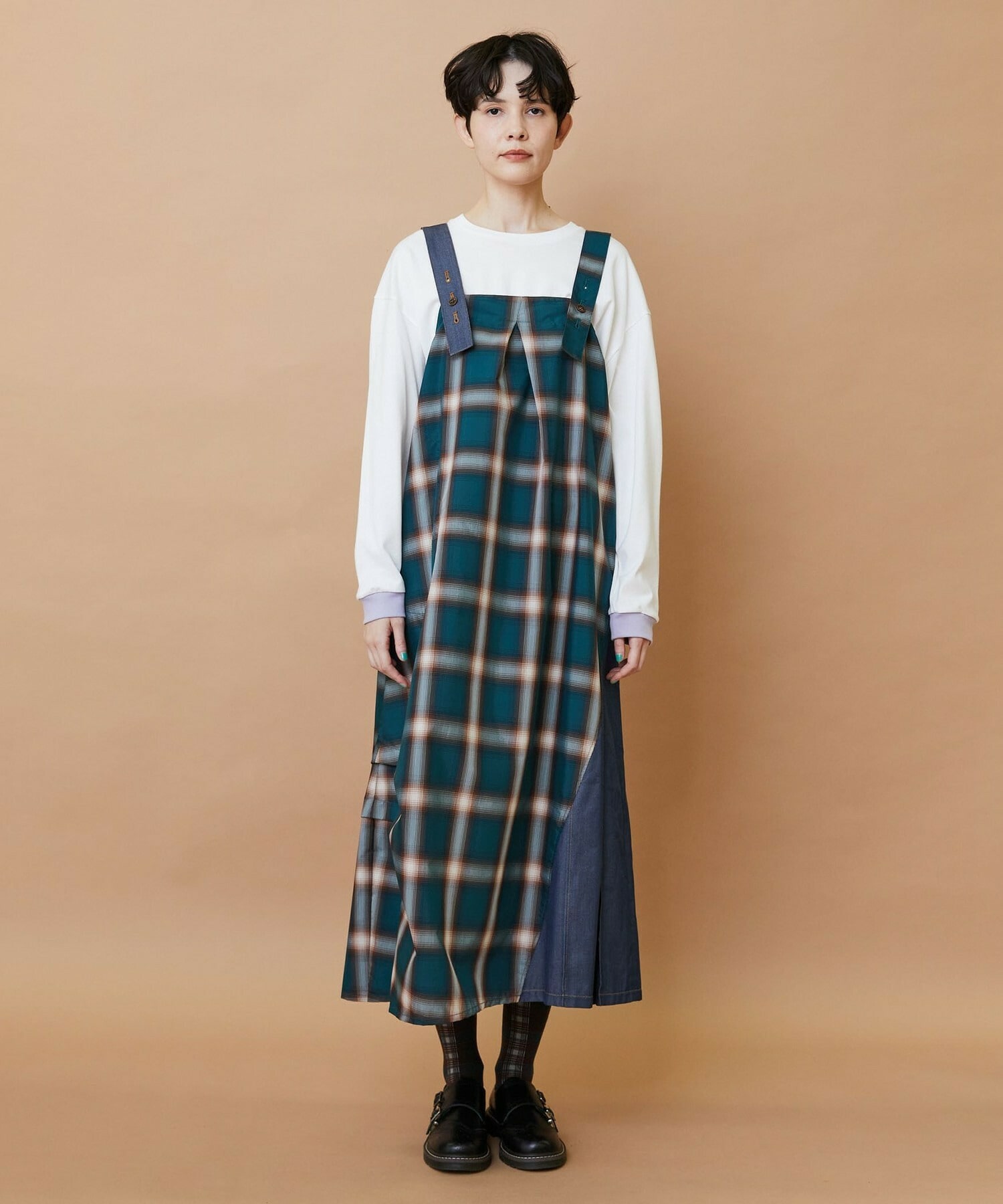 【FRAPBOIS】オンブレー ジャンパースカート 詳細画像 グリーン 15