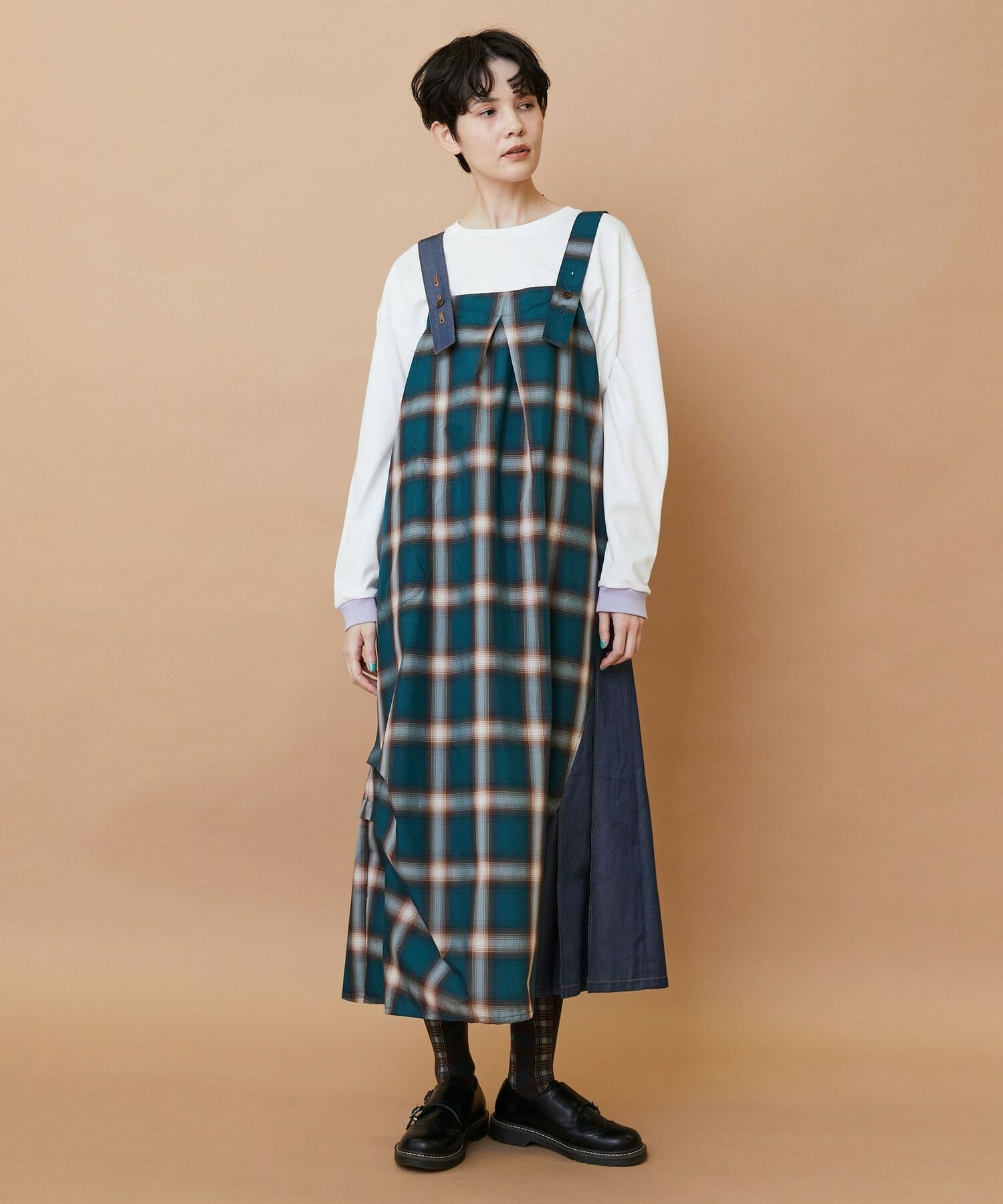 【FRAPBOIS】オンブレー ジャンパースカート 詳細画像 グリーン 16