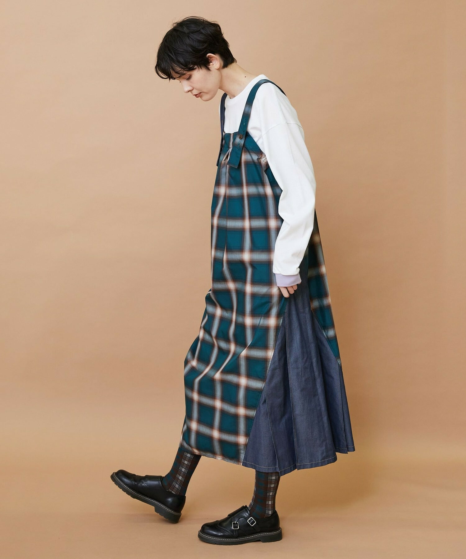 【FRAPBOIS】オンブレー ジャンパースカート 詳細画像 グリーン 17