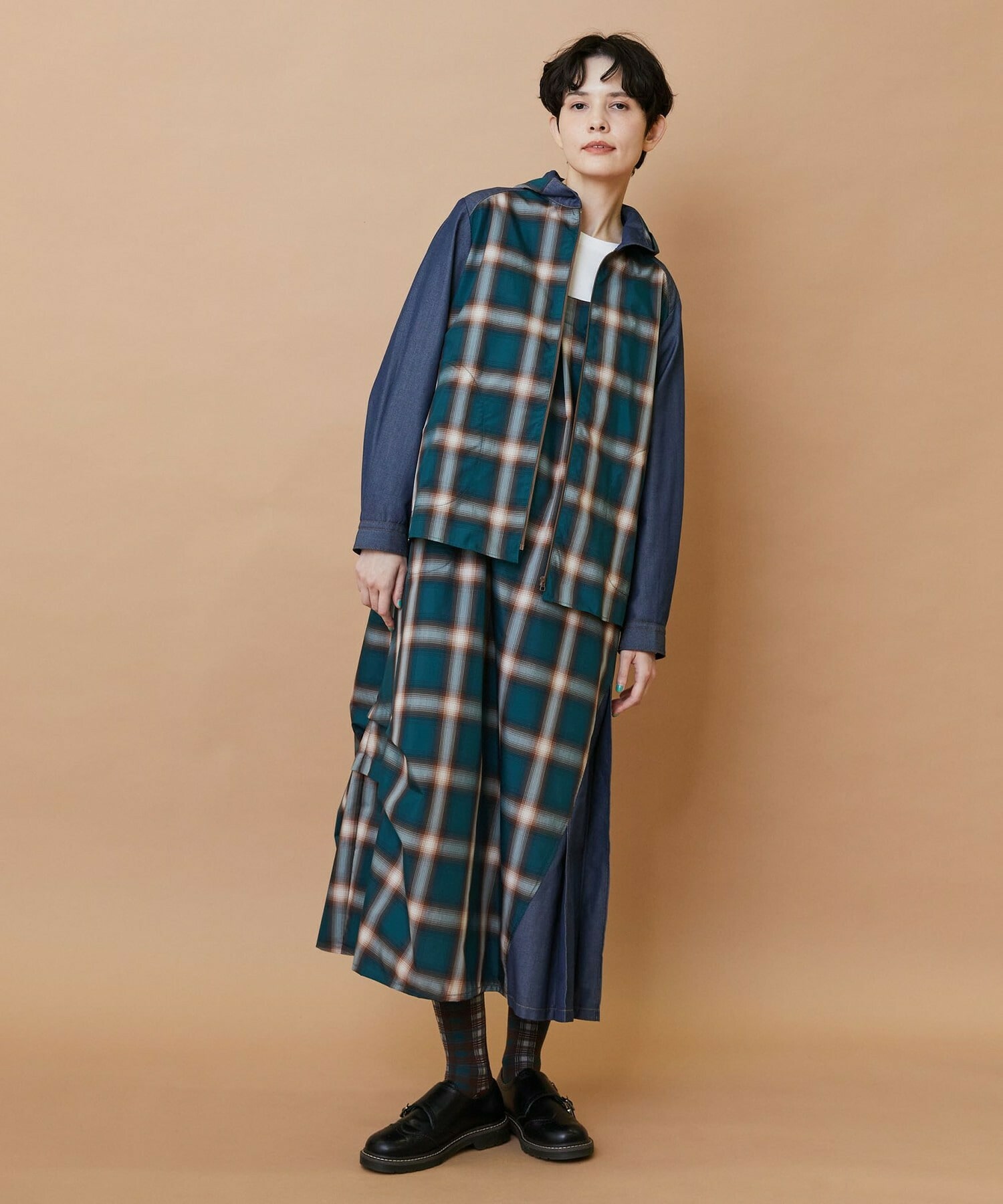 【FRAPBOIS】オンブレー ジャンパースカート 詳細画像 グリーン 20