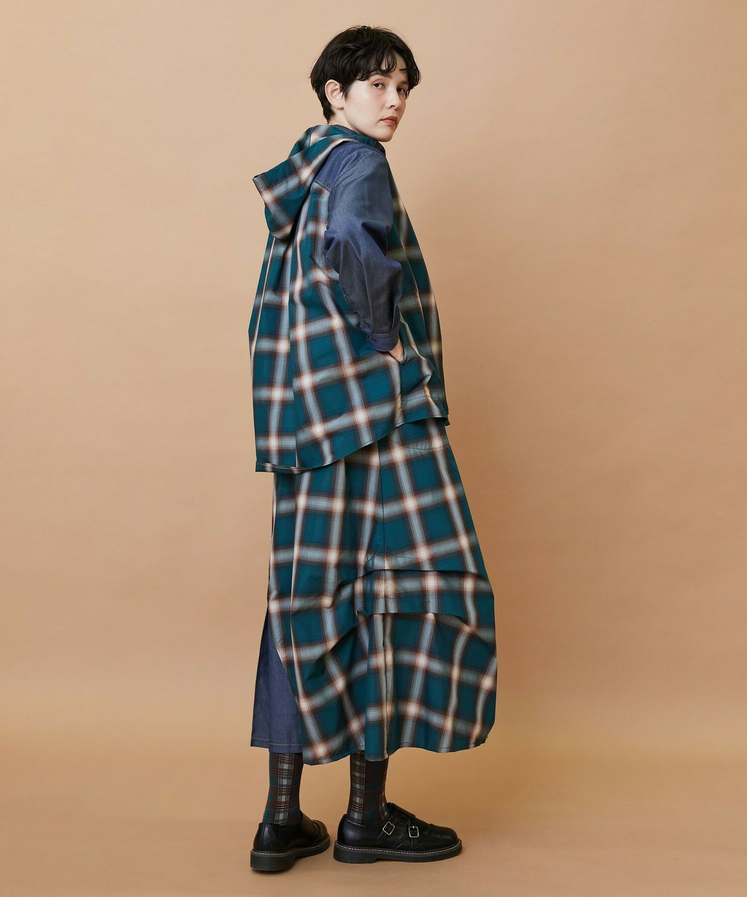 【FRAPBOIS】オンブレー ジャンパースカート 詳細画像 グリーン 22