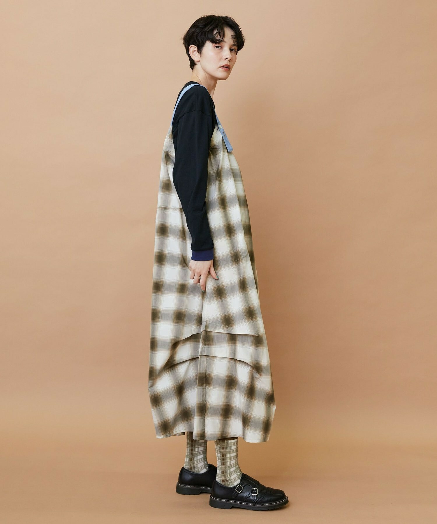 【FRAPBOIS】オンブレー ジャンパースカート 詳細画像 グリーン 3