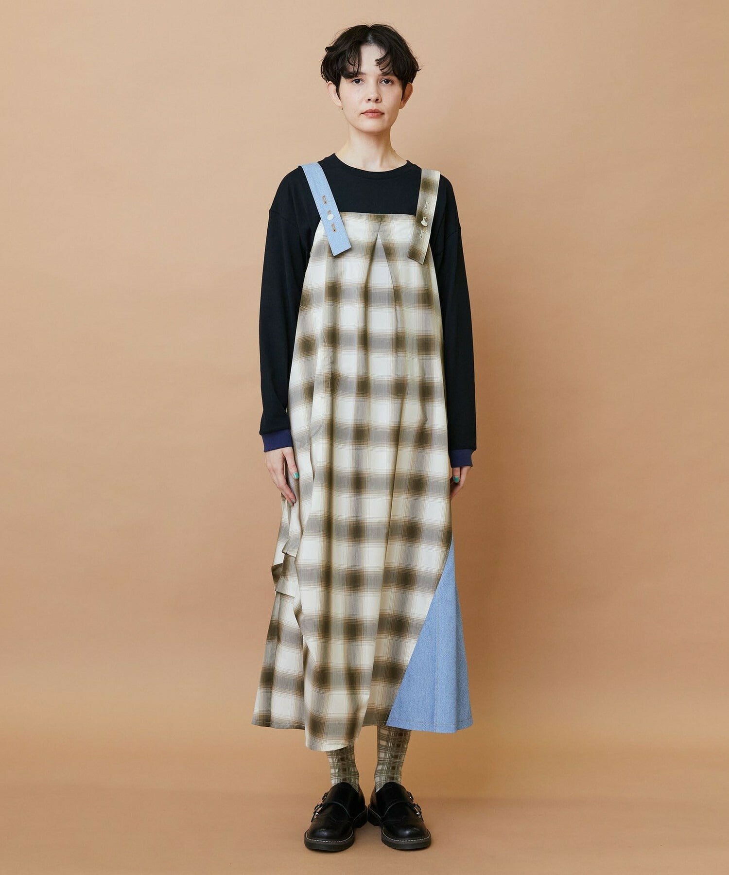 【FRAPBOIS】オンブレー ジャンパースカート 詳細画像 グリーン 7