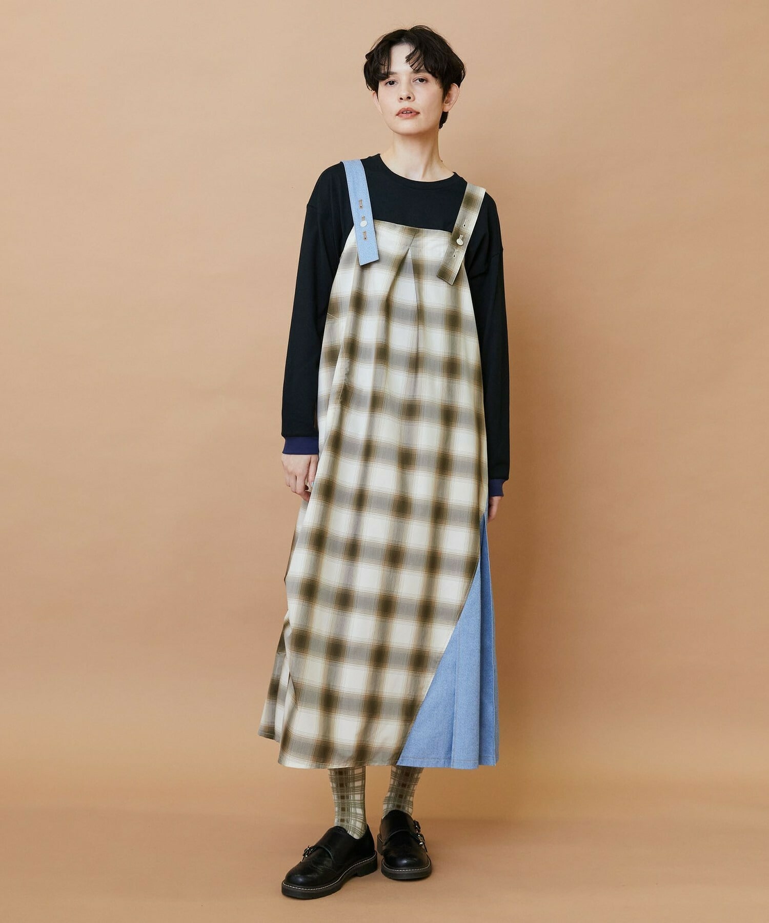 【FRAPBOIS】オンブレー ジャンパースカート 詳細画像 グリーン 8