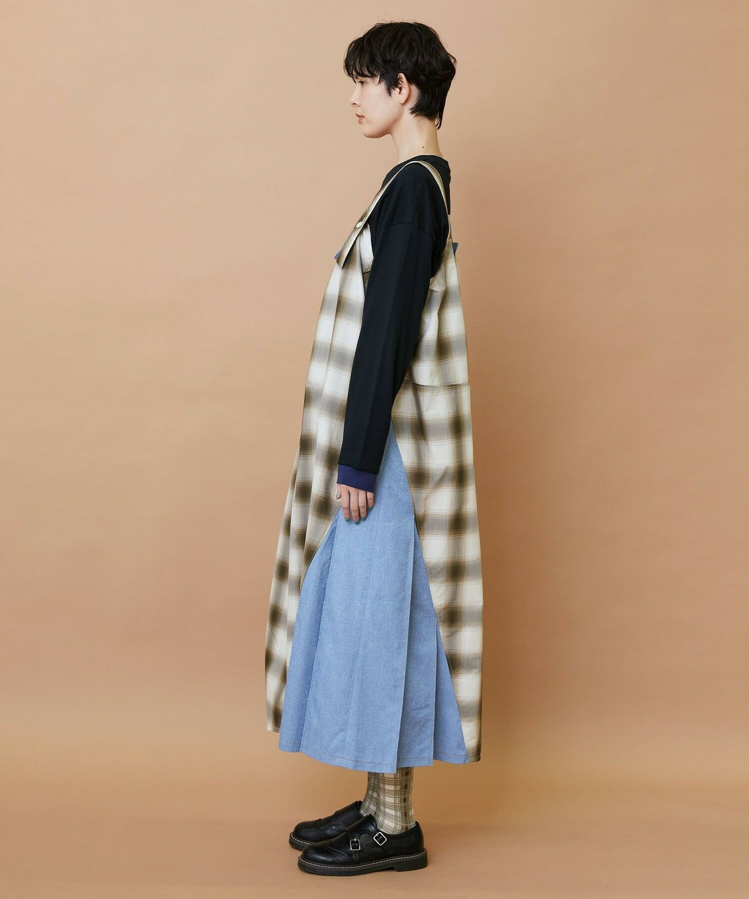 【FRAPBOIS】オンブレー ジャンパースカート 詳細画像 グリーン 9