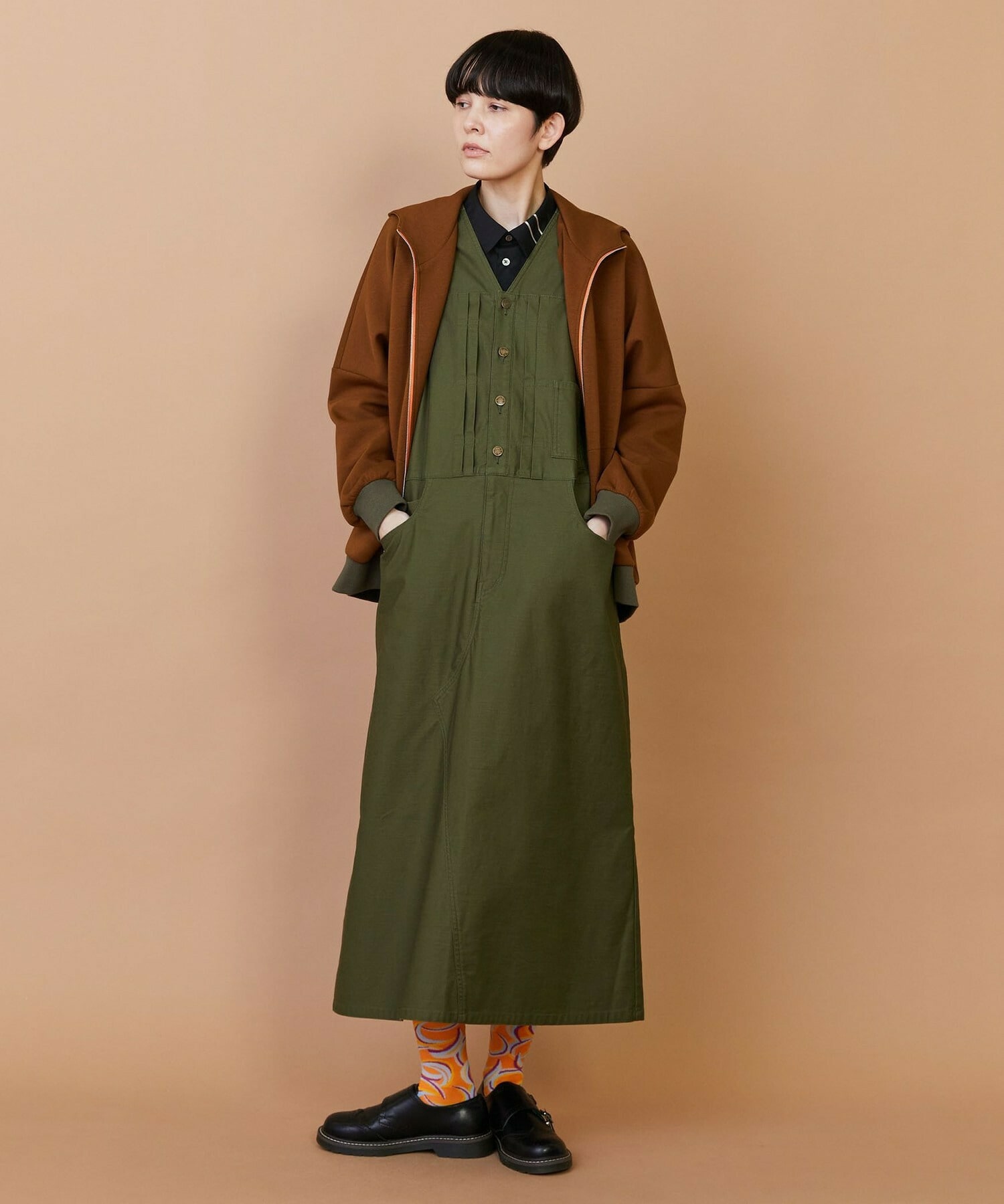 【FRAPBOIS】バックサテン ジャンパースカート 詳細画像 ベージュ 10