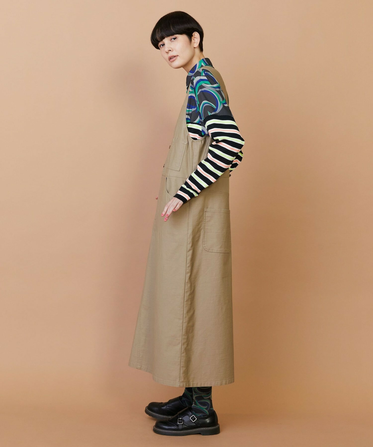 【FRAPBOIS】バックサテン ジャンパースカート 詳細画像 ベージュ 11