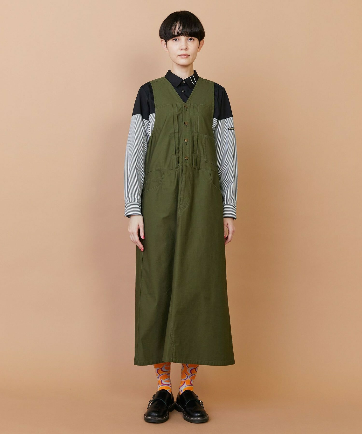 【FRAPBOIS】バックサテン ジャンパースカート 詳細画像 ベージュ 6