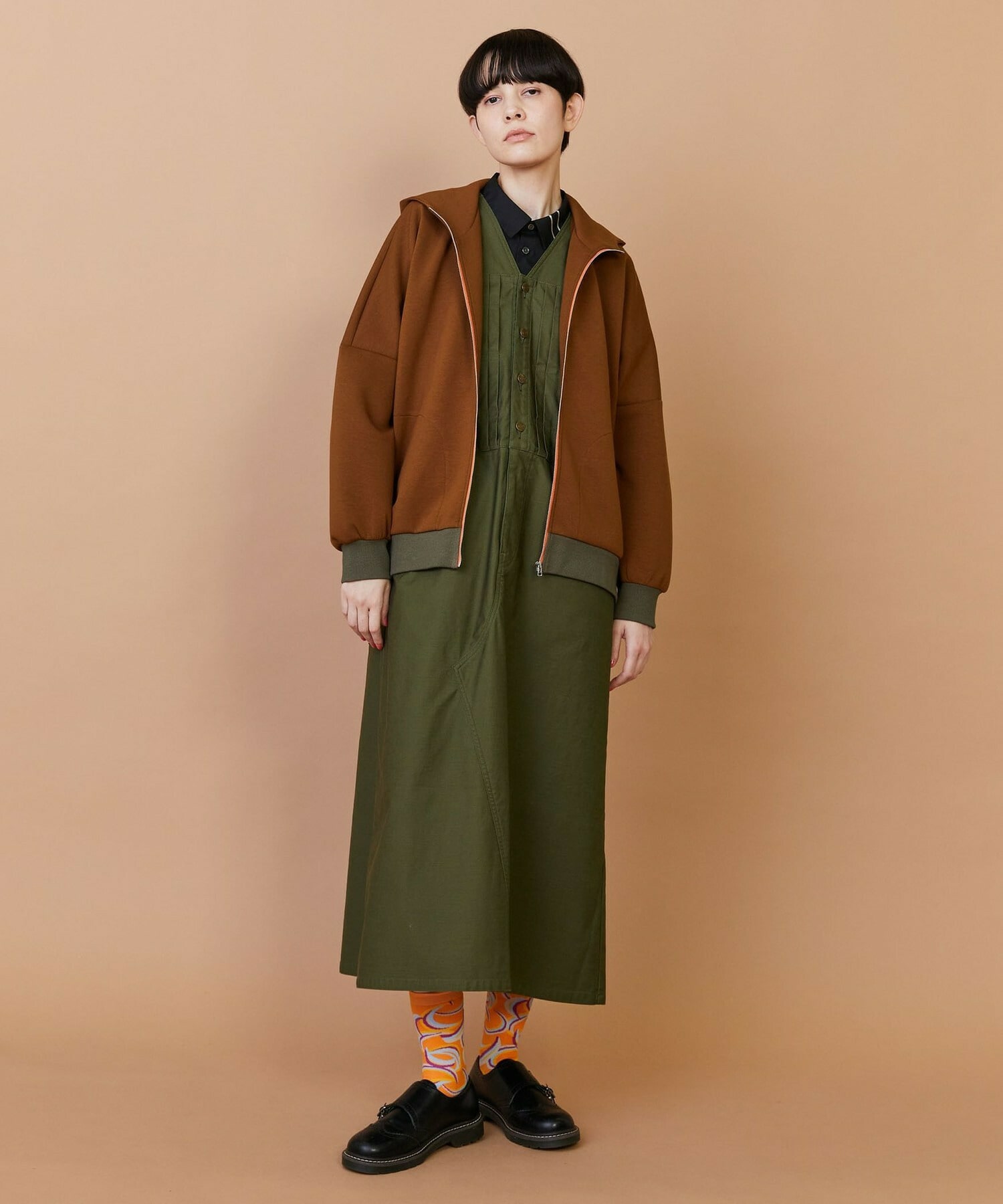 【FRAPBOIS】バックサテン ジャンパースカート 詳細画像 ベージュ 9