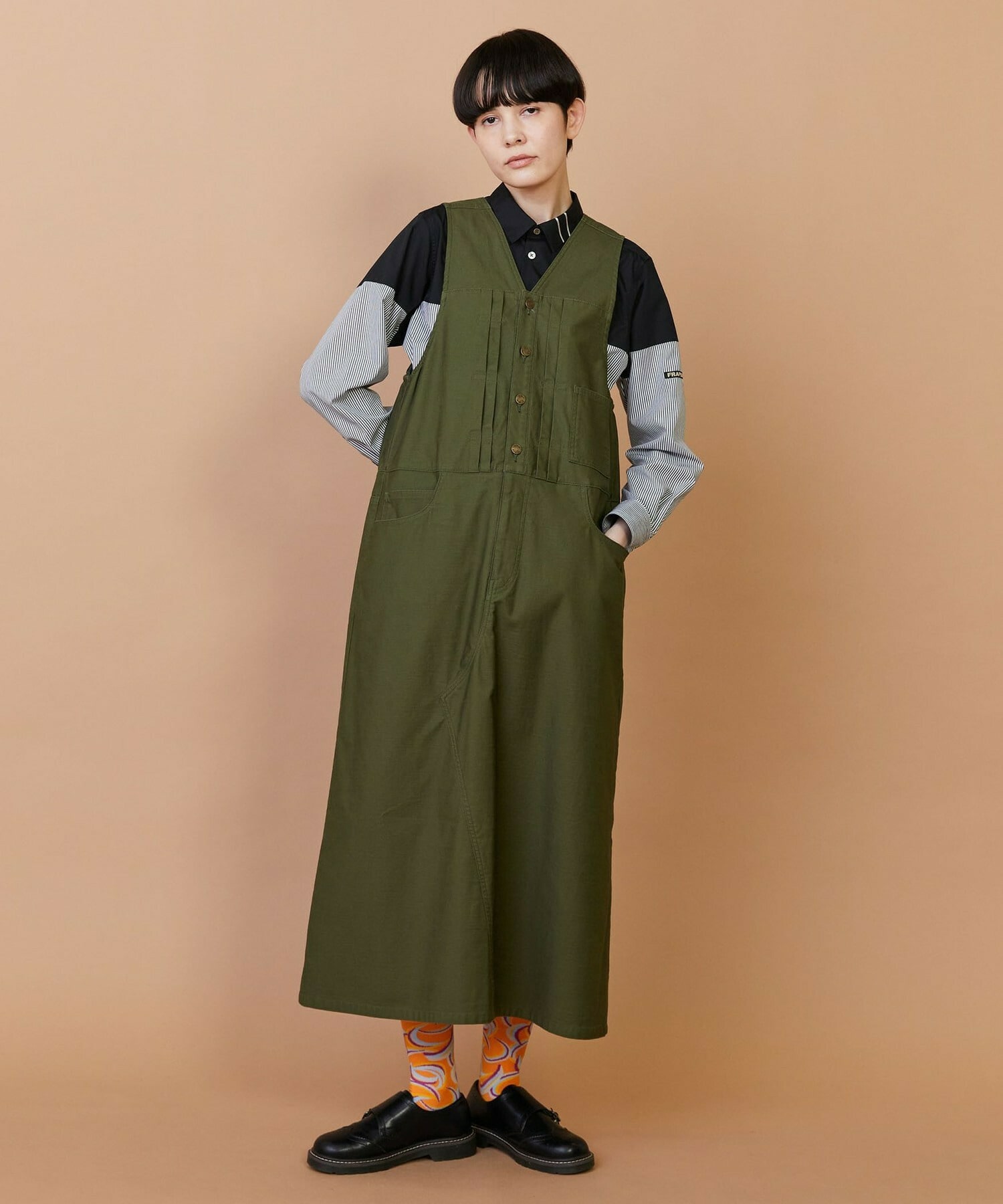 【FRAPBOIS】バックサテン ジャンパースカート 詳細画像 グリーン 1