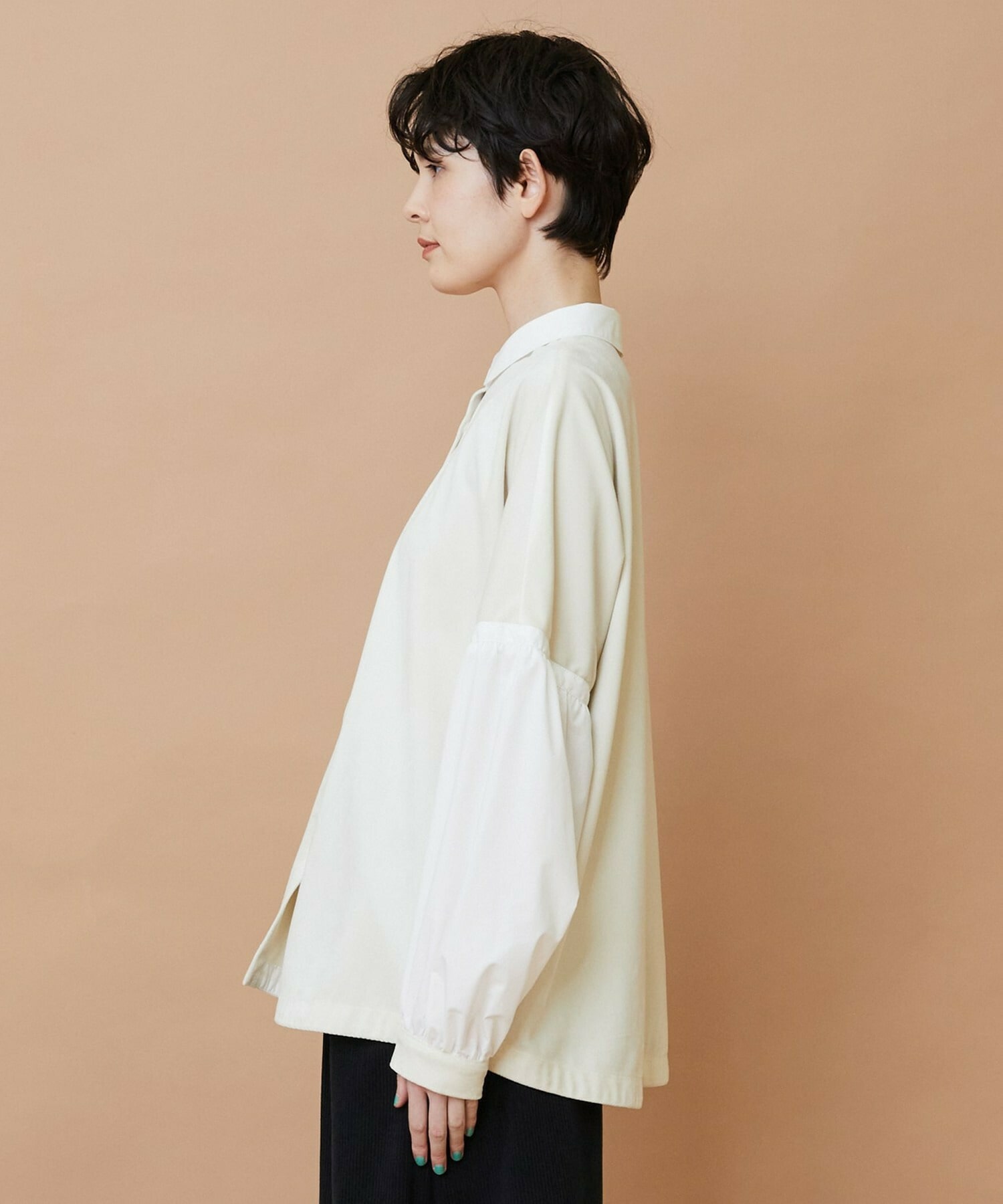 【FRAPBOIS】ベルベットシャツ 詳細画像 ブラック 1