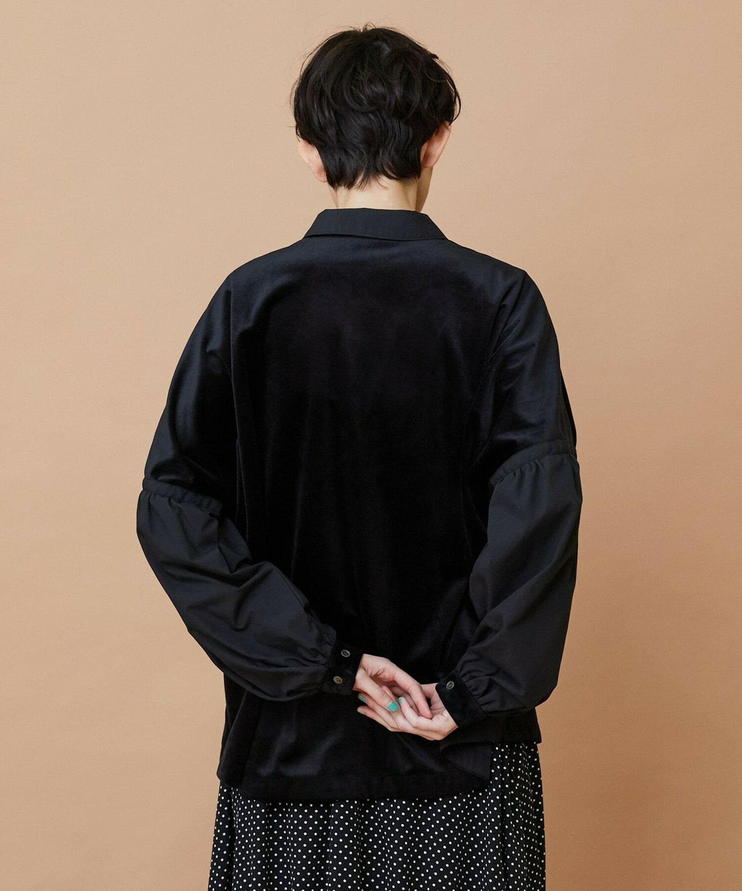 【FRAPBOIS】ベルベットシャツ 詳細画像 ブラック 12