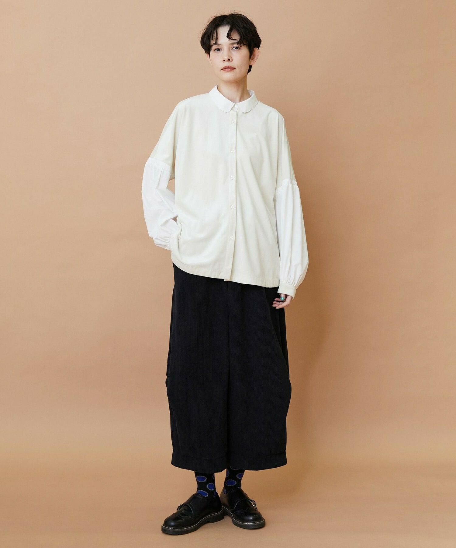 【FRAPBOIS】ベルベットシャツ 詳細画像 ブラック 5