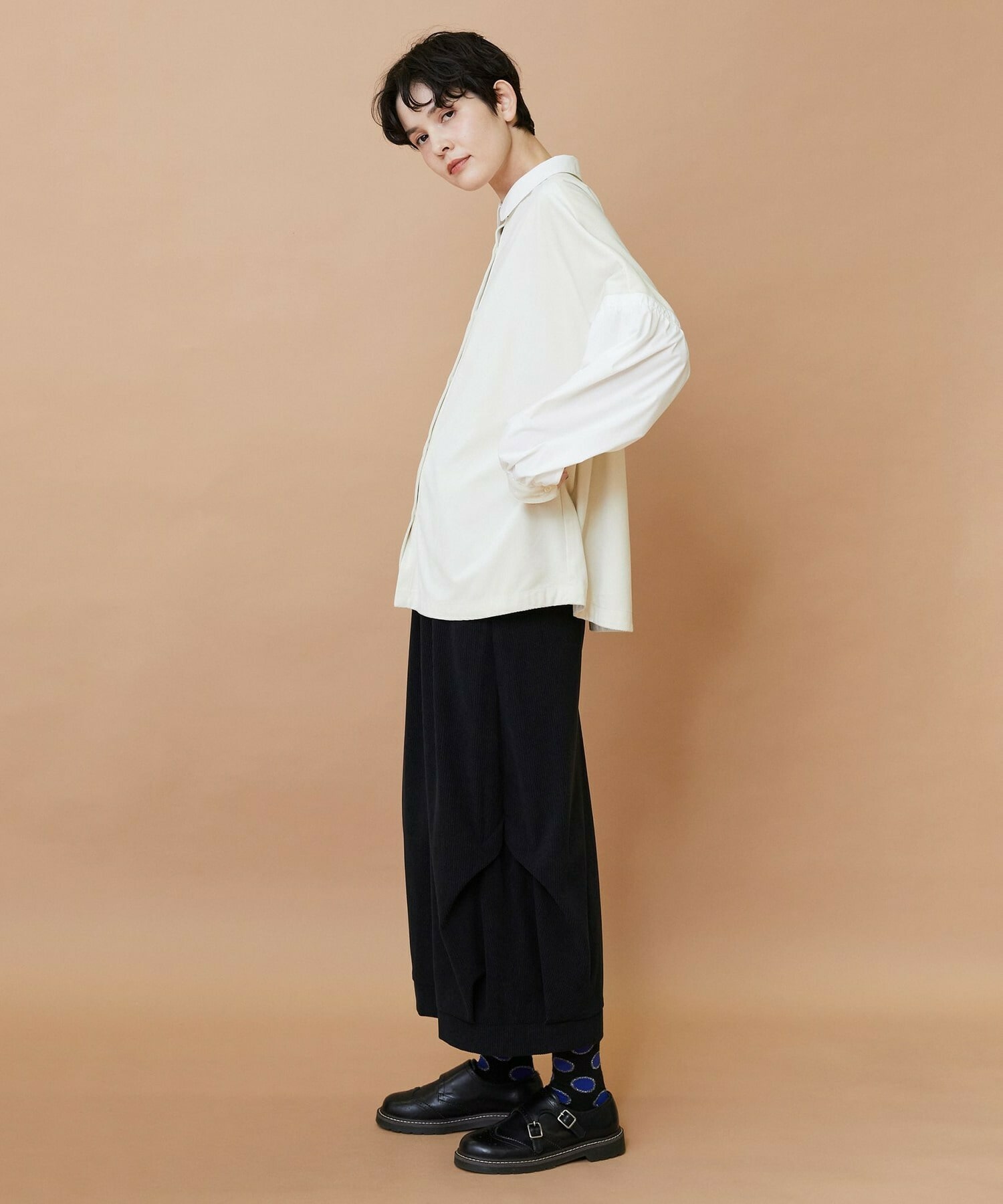 【FRAPBOIS】ベルベットシャツ 詳細画像 ブラック 6