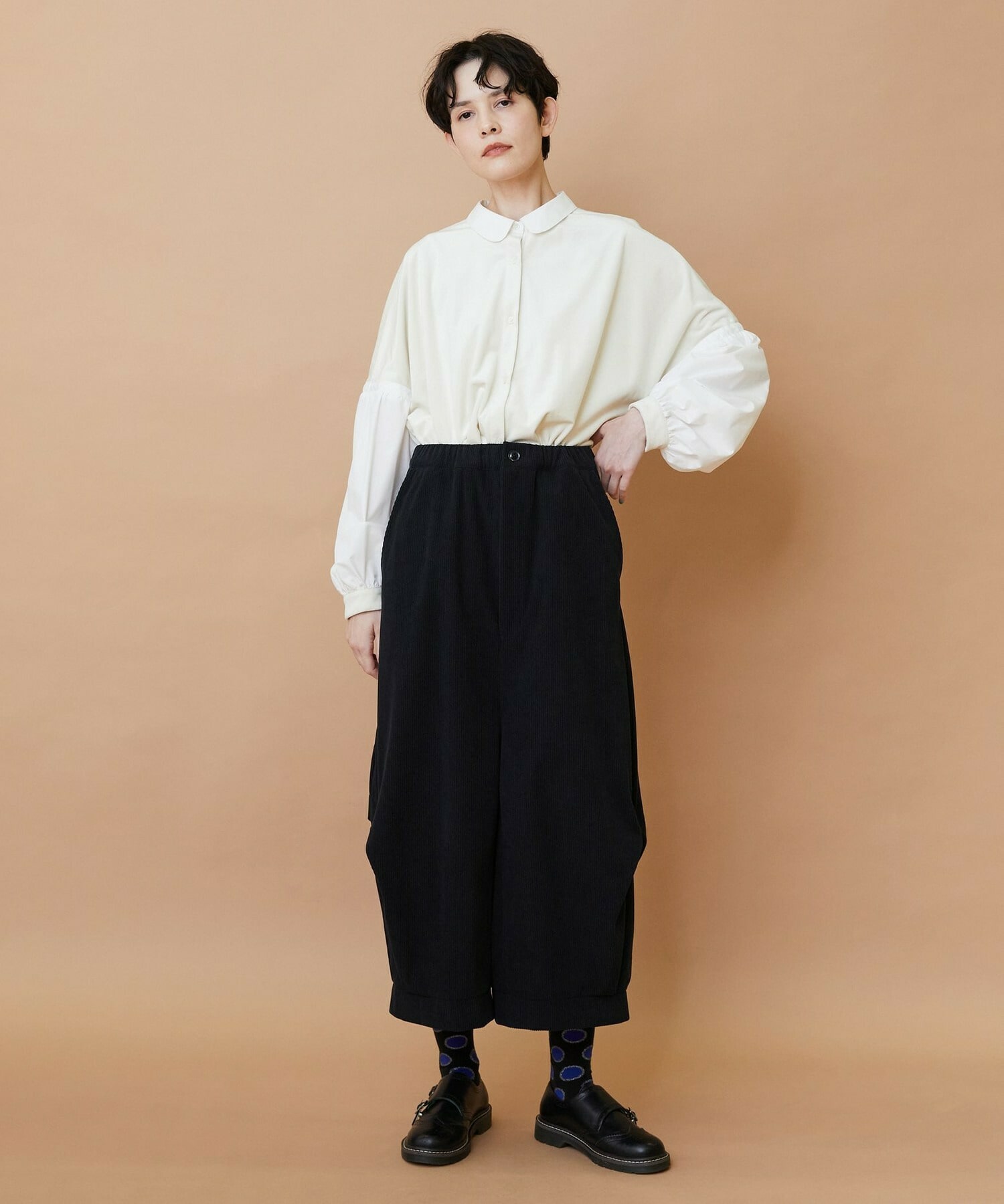 【FRAPBOIS】ベルベットシャツ 詳細画像 ブラック 9