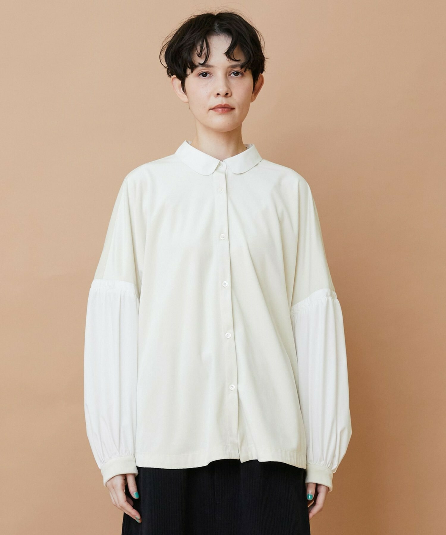 【FRAPBOIS】ベルベットシャツ 詳細画像 ホワイト 1