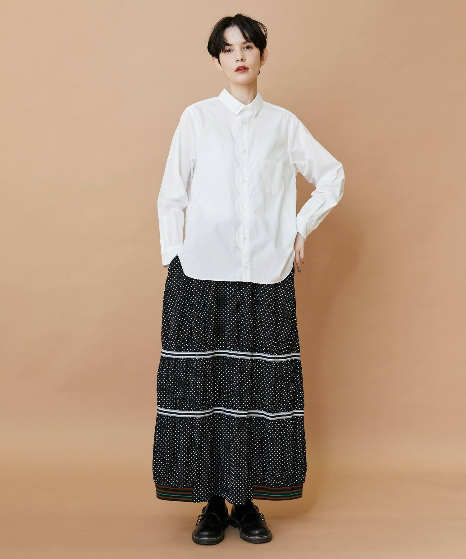 【FRAPBOIS】ニュースカラシャツ 詳細画像 ブラック 8