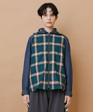 【FRAPBOIS】オンブレー シャツブルゾン 詳細画像 グリーン 1