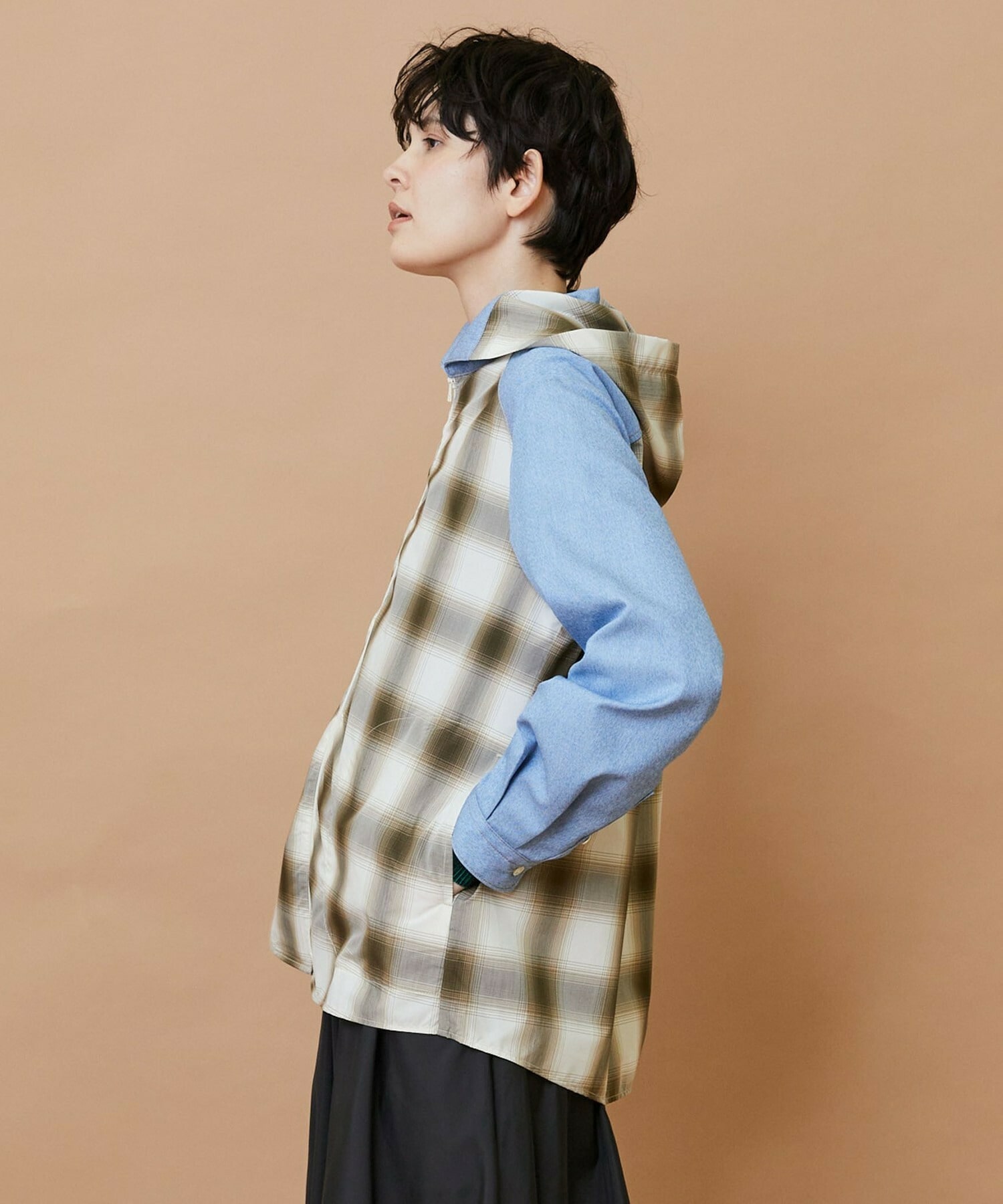 【FRAPBOIS】オンブレー シャツブルゾン 詳細画像 ベージュ 12