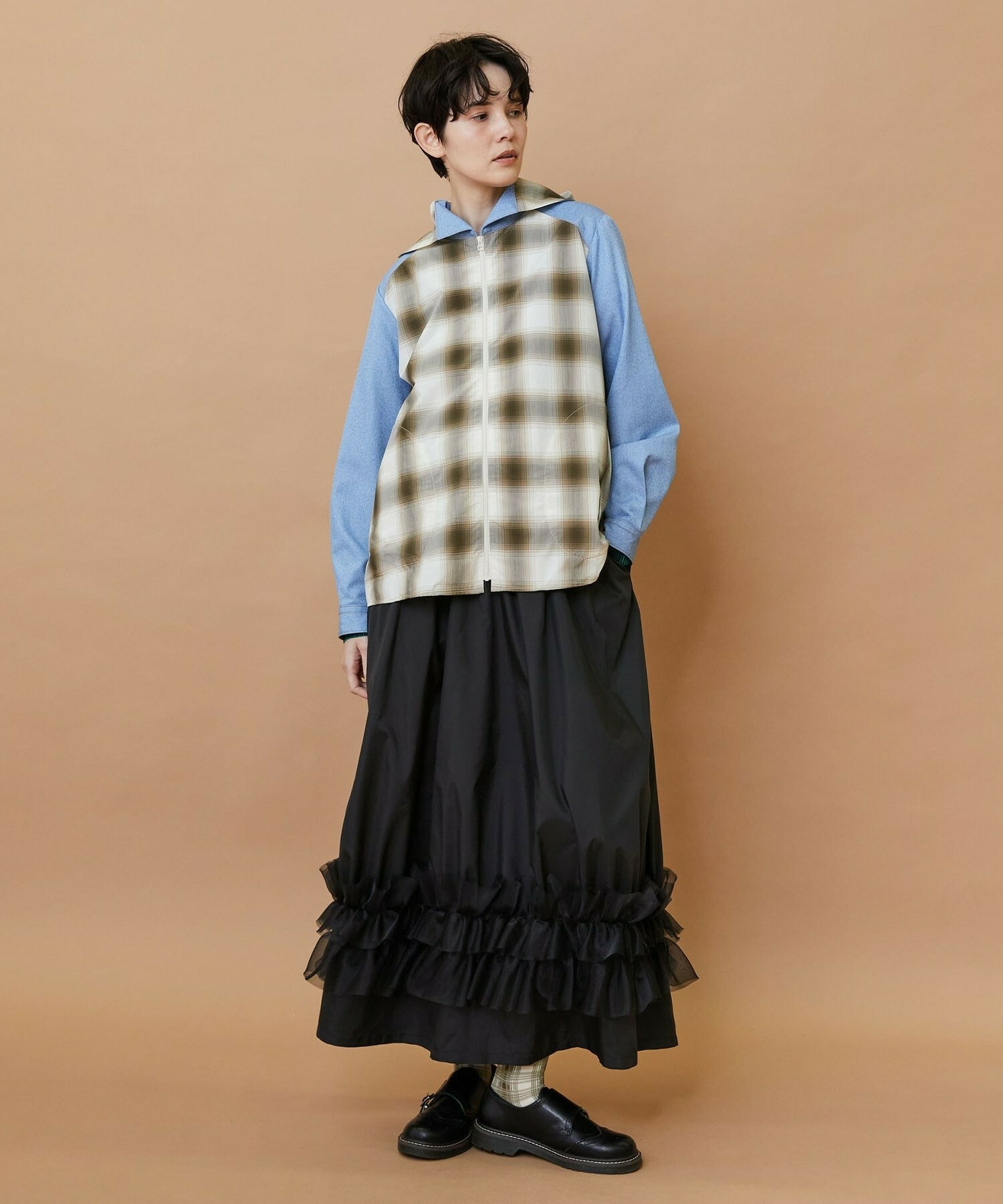 【FRAPBOIS】オンブレー シャツブルゾン 詳細画像 ベージュ 17