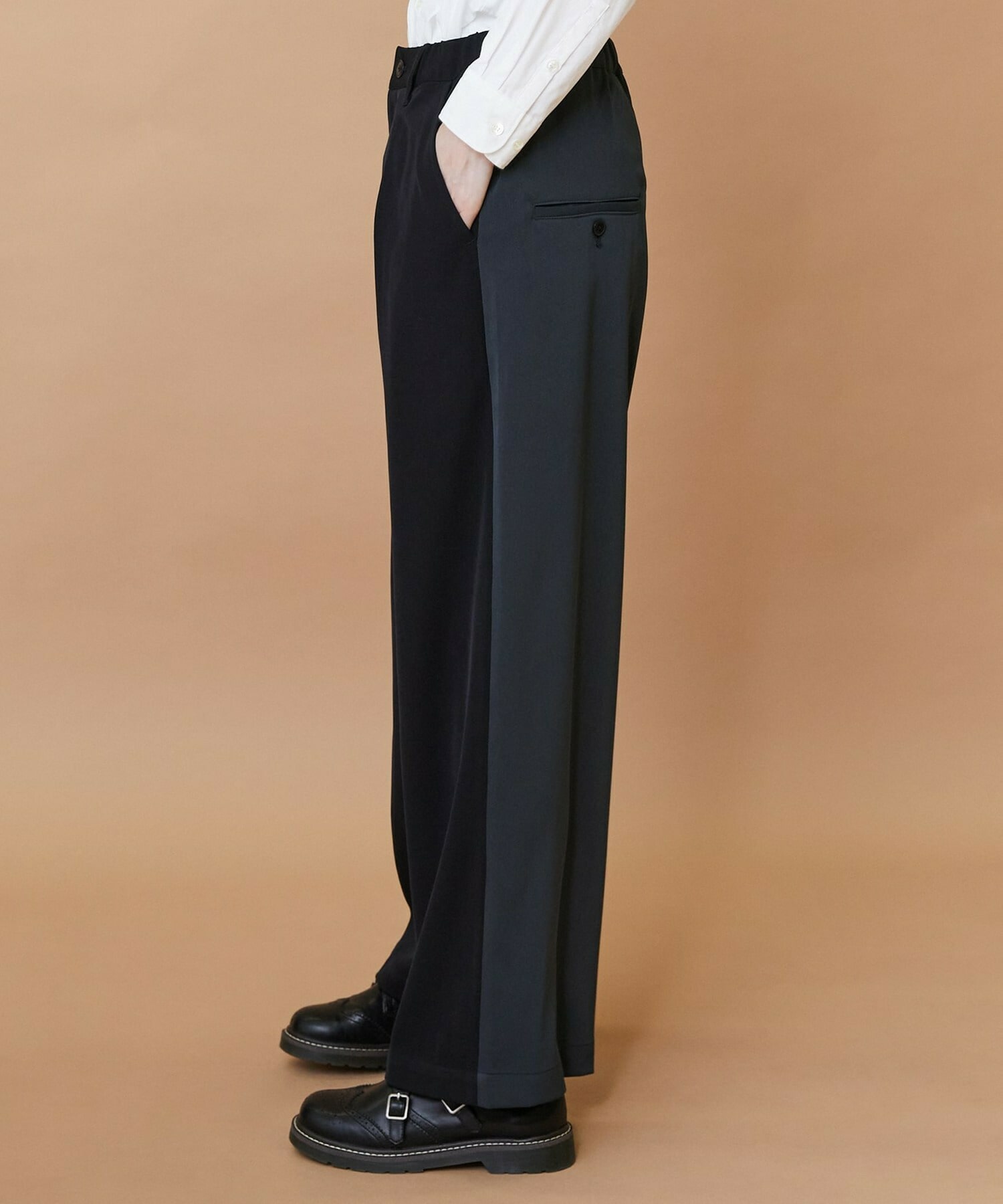 【FRAPBOIS】トーンギャバ パンツ 詳細画像 ブラック 15