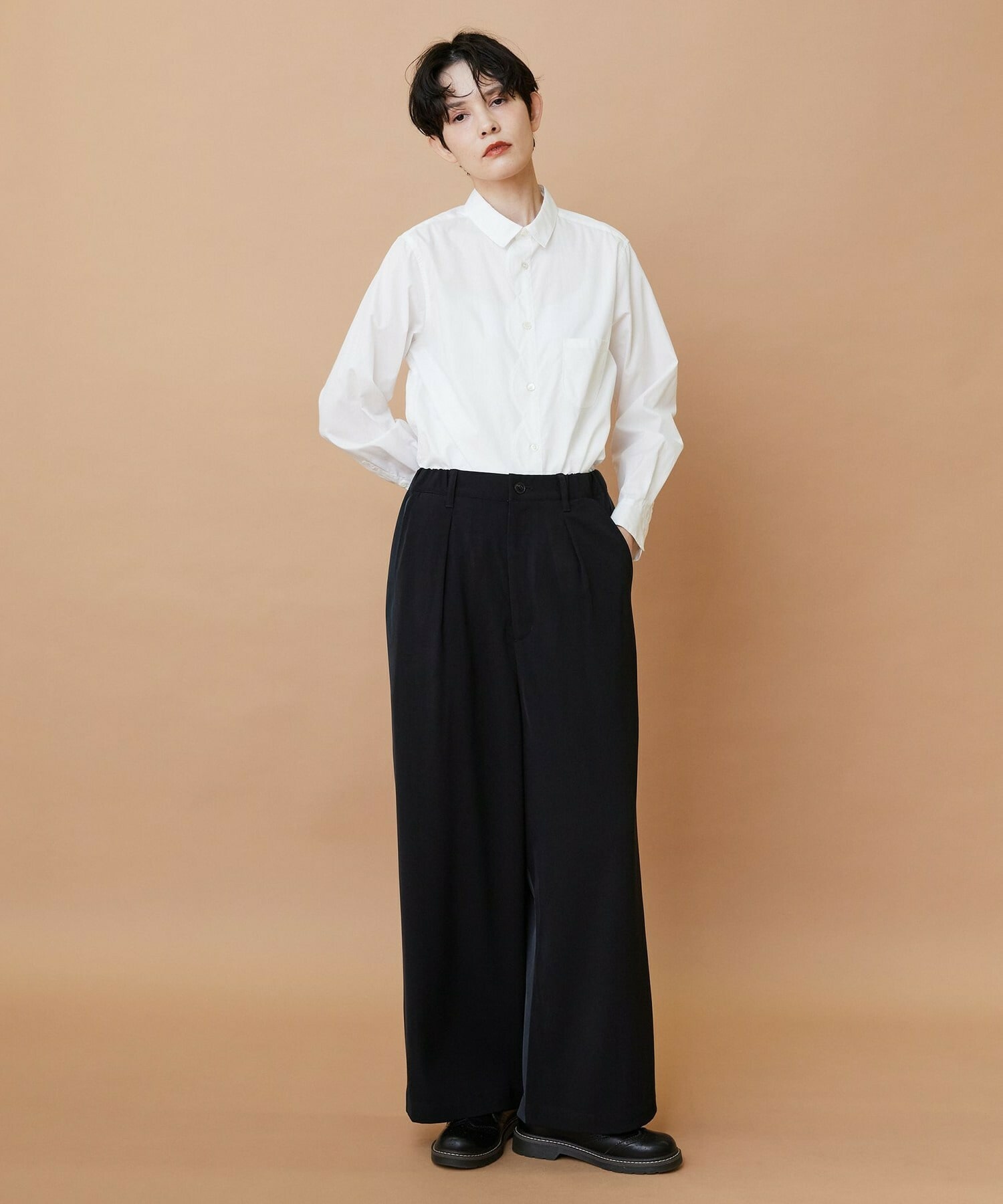 【FRAPBOIS】トーンギャバ パンツ 詳細画像 ブラック 21