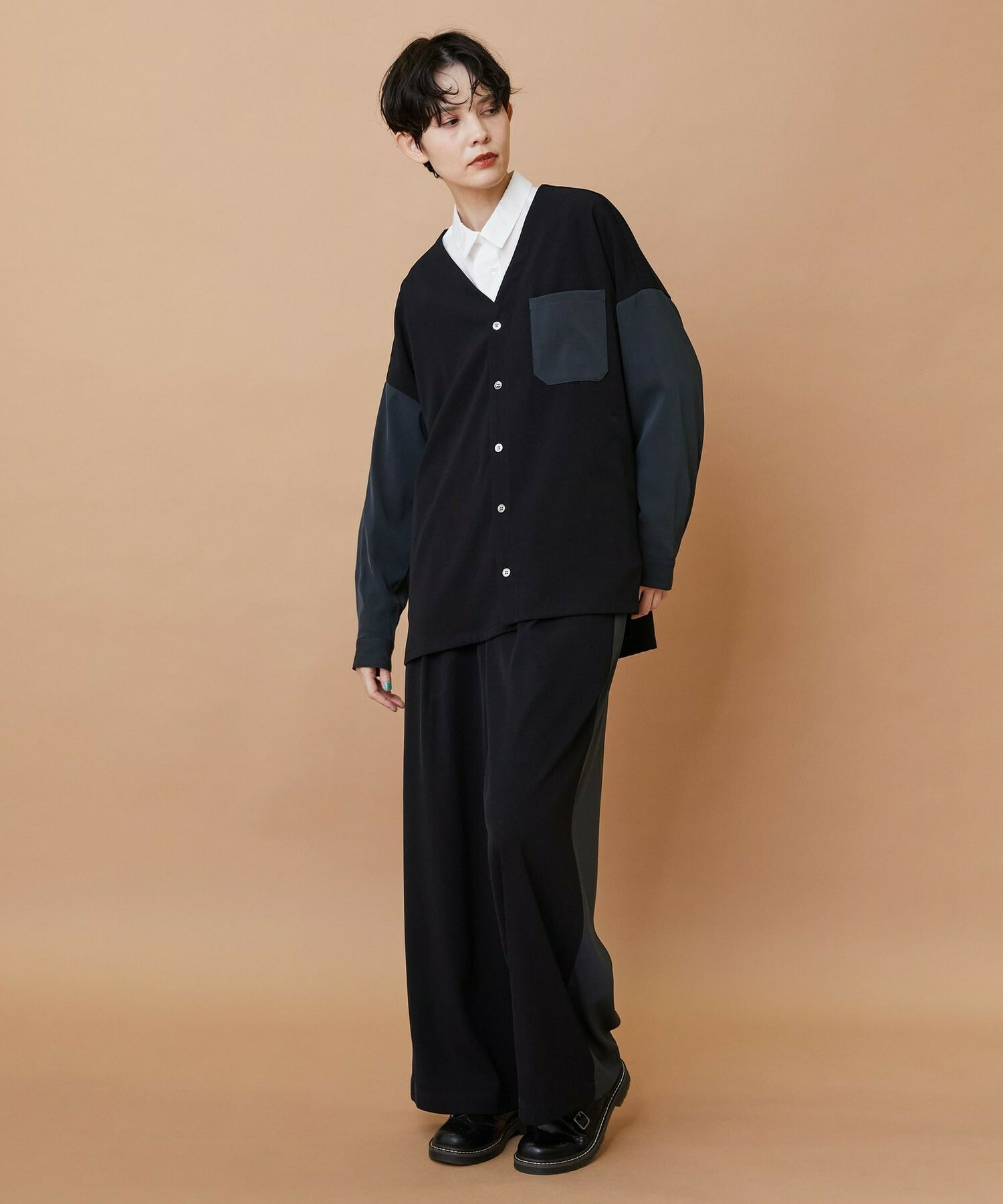 【FRAPBOIS】トーンギャバ パンツ 詳細画像 ブラック 24