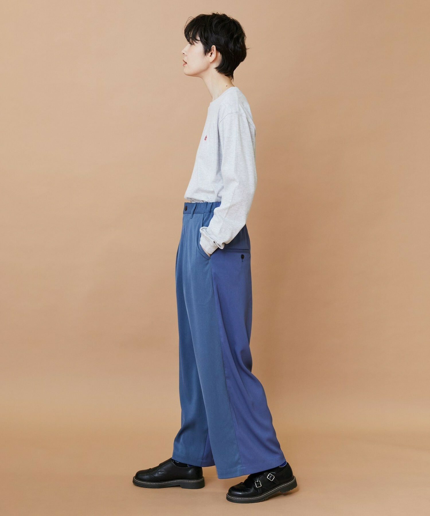 【FRAPBOIS】トーンギャバ パンツ 詳細画像 ブラック 8