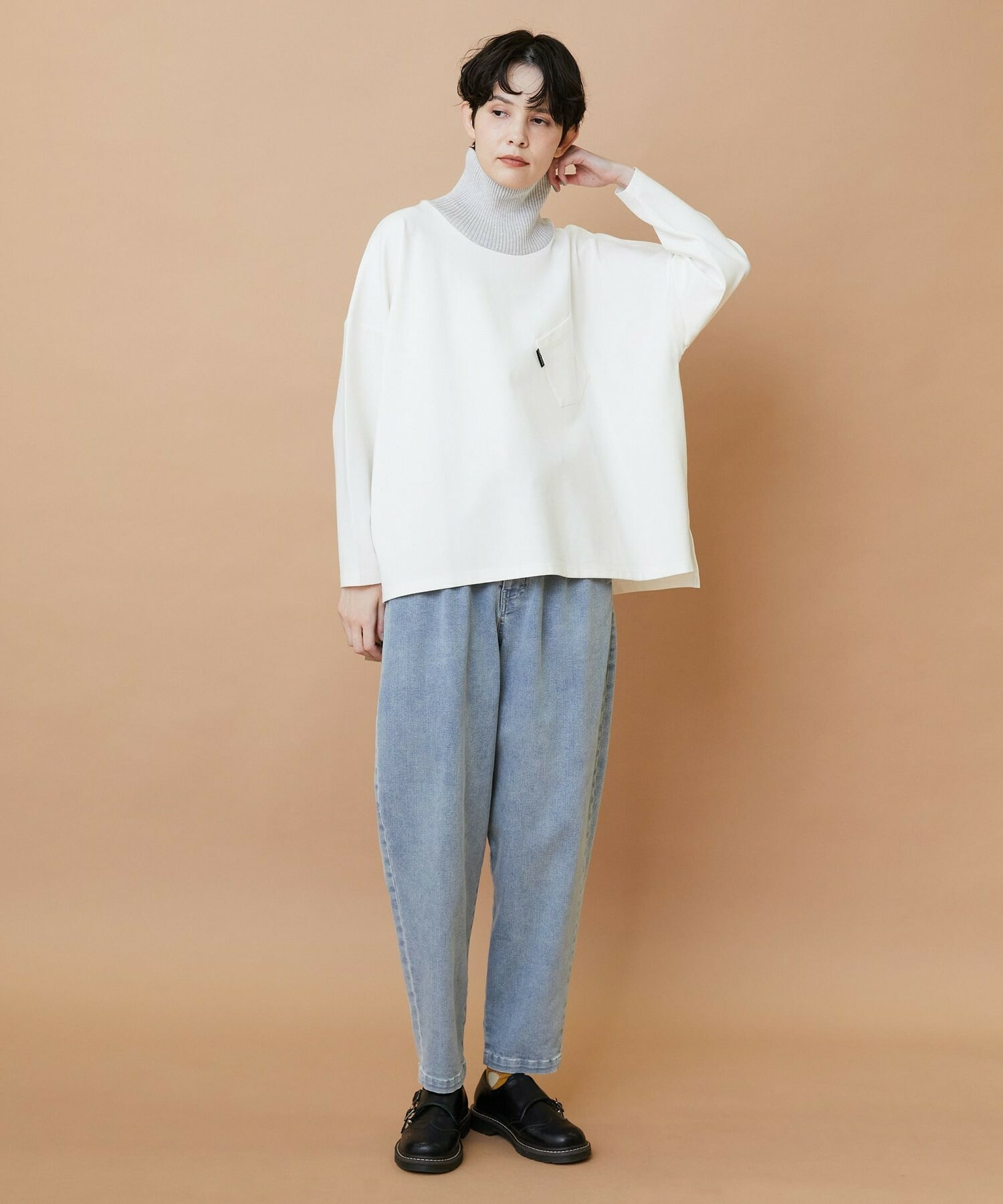 【FRAPBOIS】ムーブデニム テーパードパンツ 詳細画像 ネイビー 13