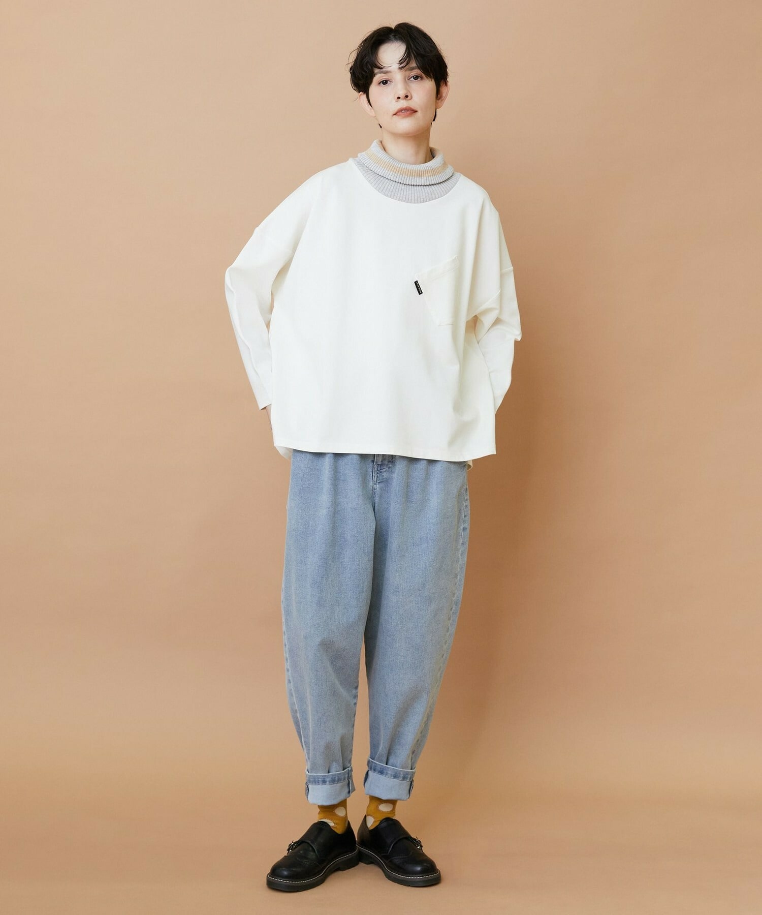 【FRAPBOIS】ムーブデニム テーパードパンツ 詳細画像 ネイビー 14