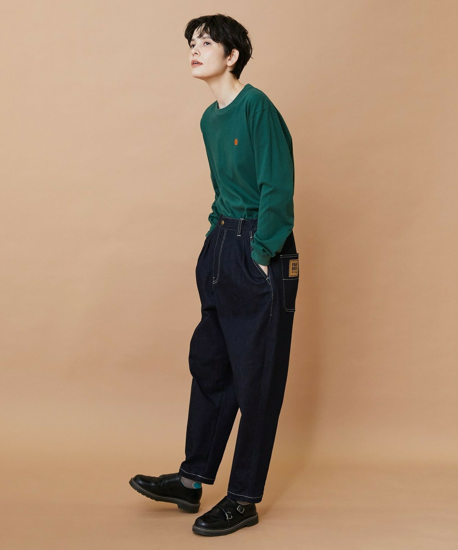 【FRAPBOIS】ムーブデニム テーパードパンツ 詳細画像 ネイビー 18