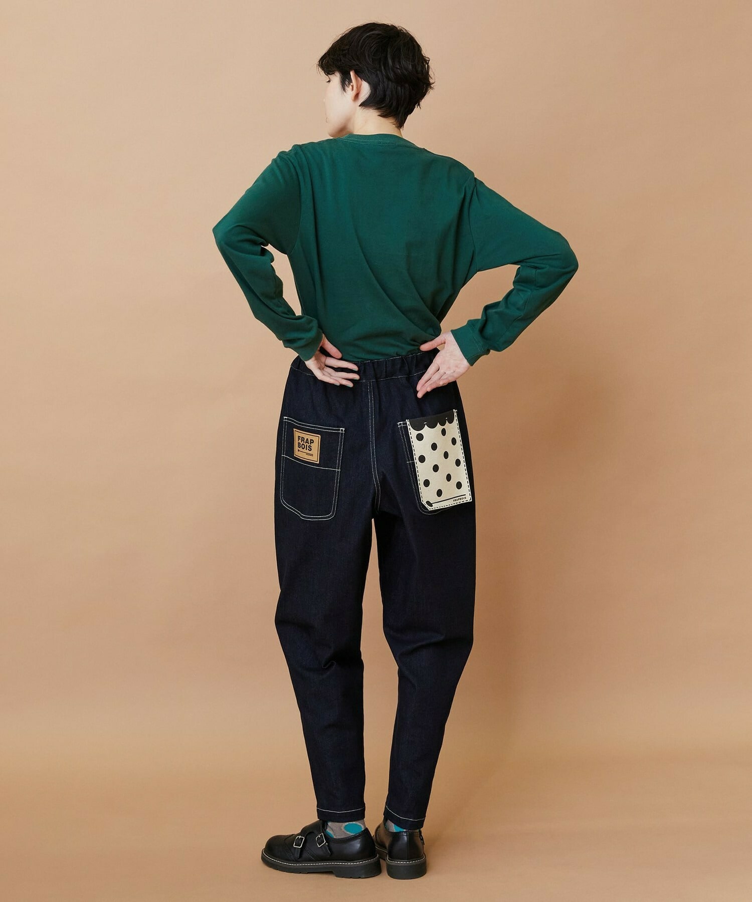 【FRAPBOIS】ムーブデニム テーパードパンツ 詳細画像 ネイビー 19