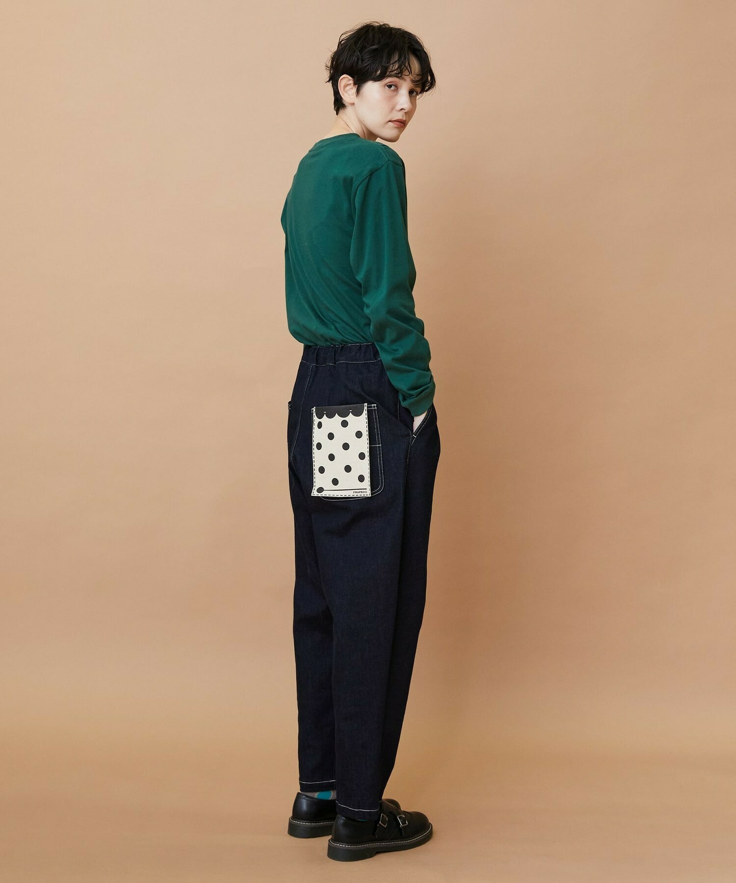 【FRAPBOIS】ムーブデニム テーパードパンツ 詳細画像 ネイビー 20