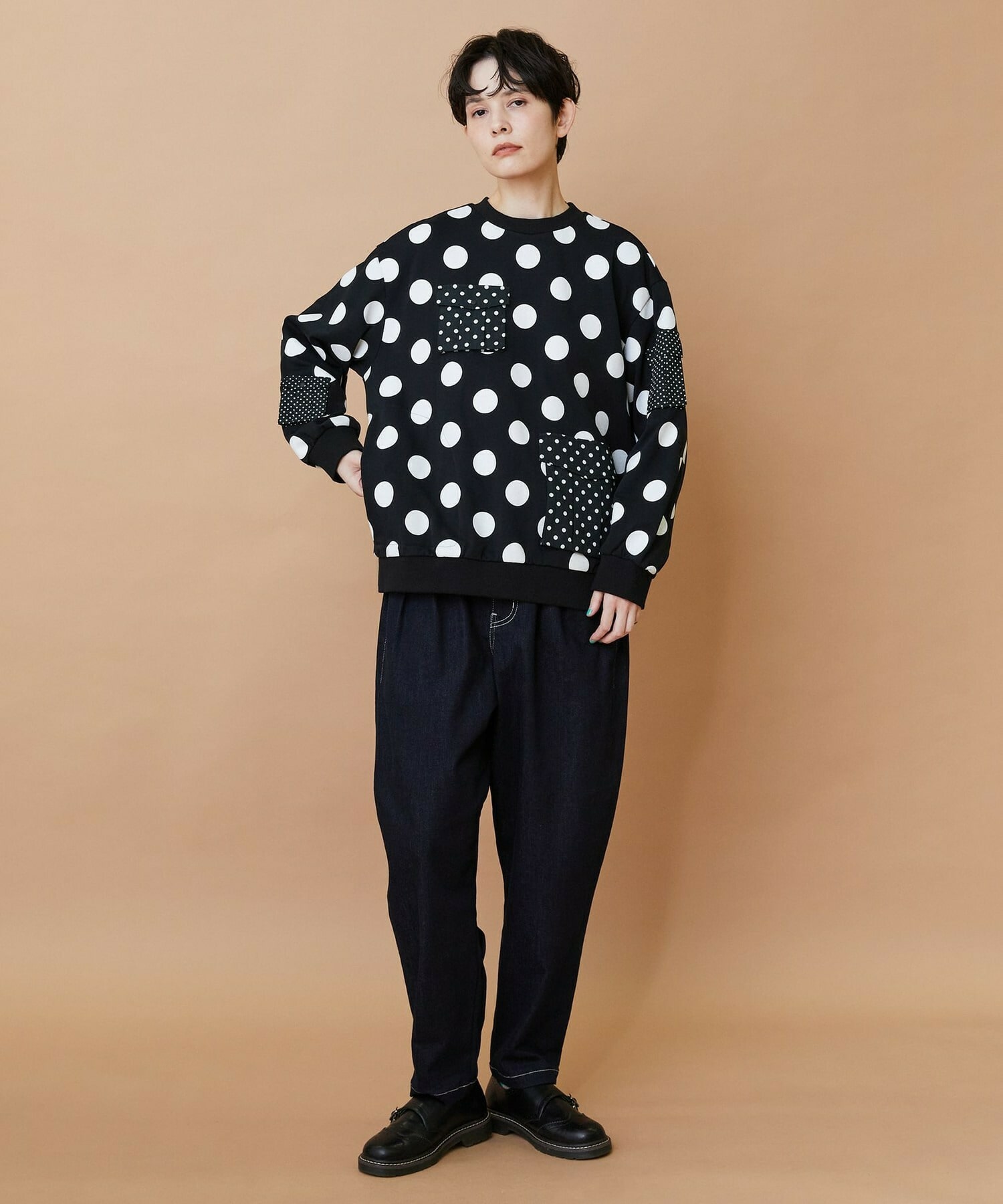 【FRAPBOIS】ムーブデニム テーパードパンツ 詳細画像 ネイビー 23