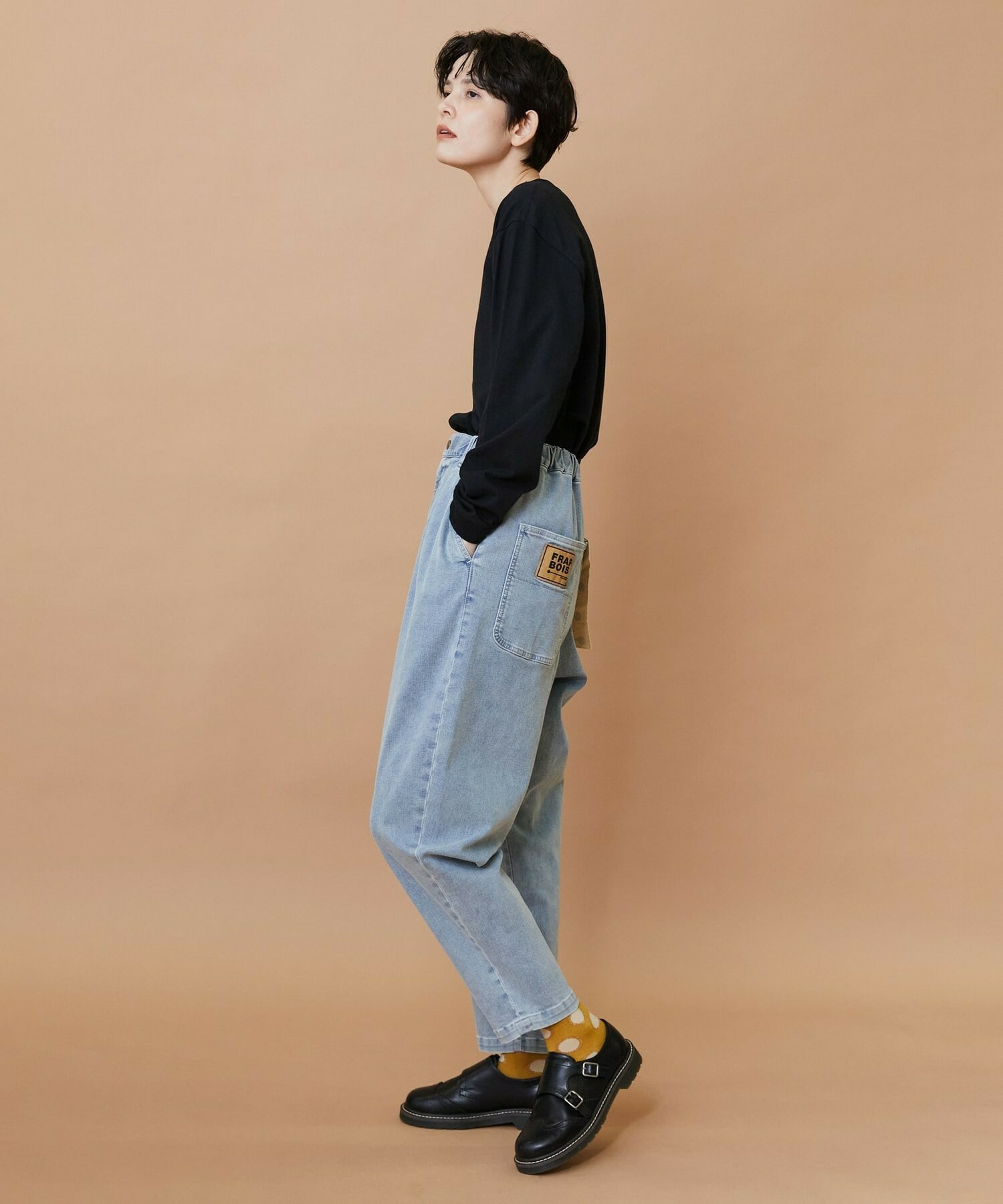 【FRAPBOIS】ムーブデニム テーパードパンツ 詳細画像 ネイビー 8