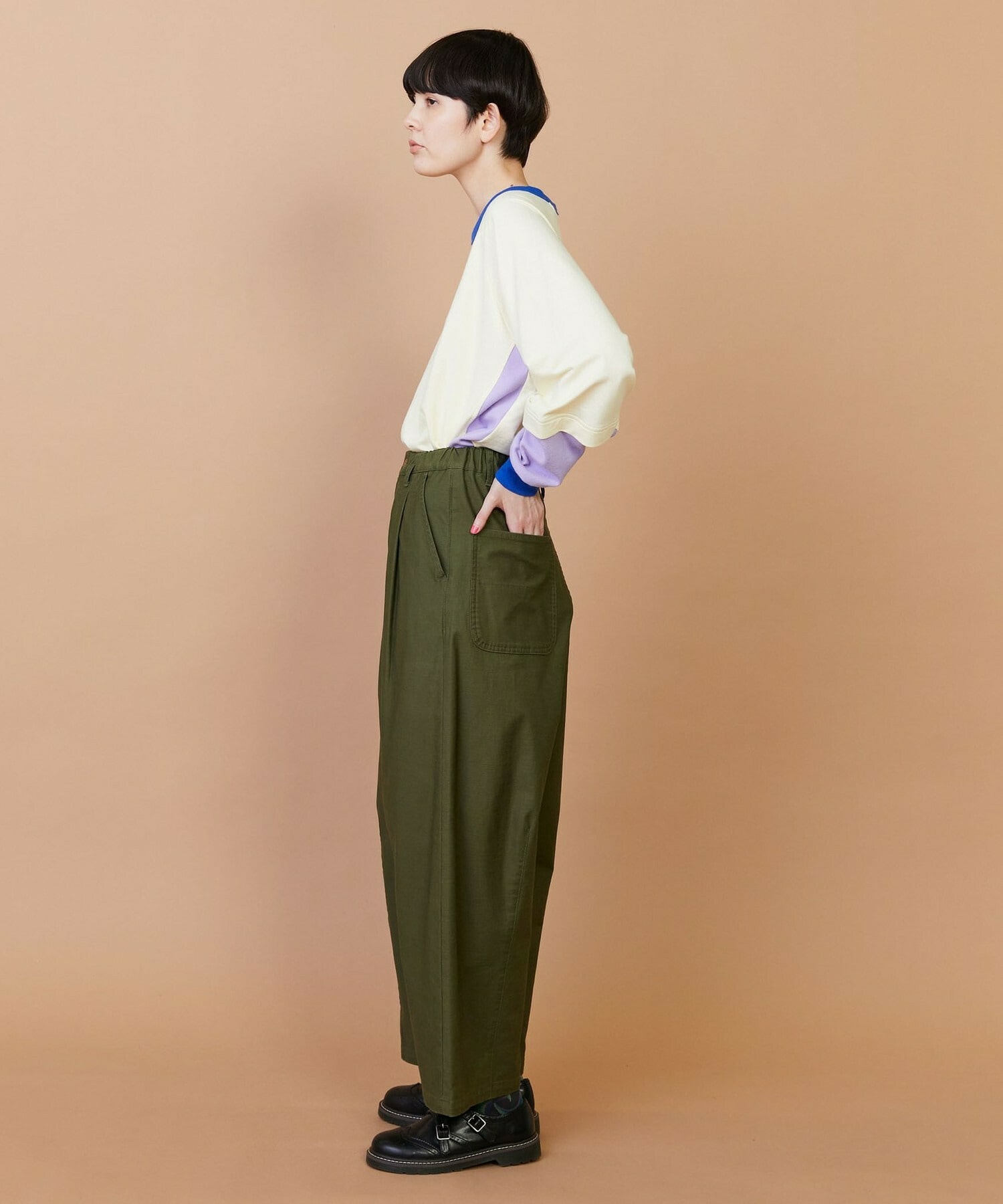 【FRAPBOIS】バックサテン パンツ 詳細画像 グリーン 10