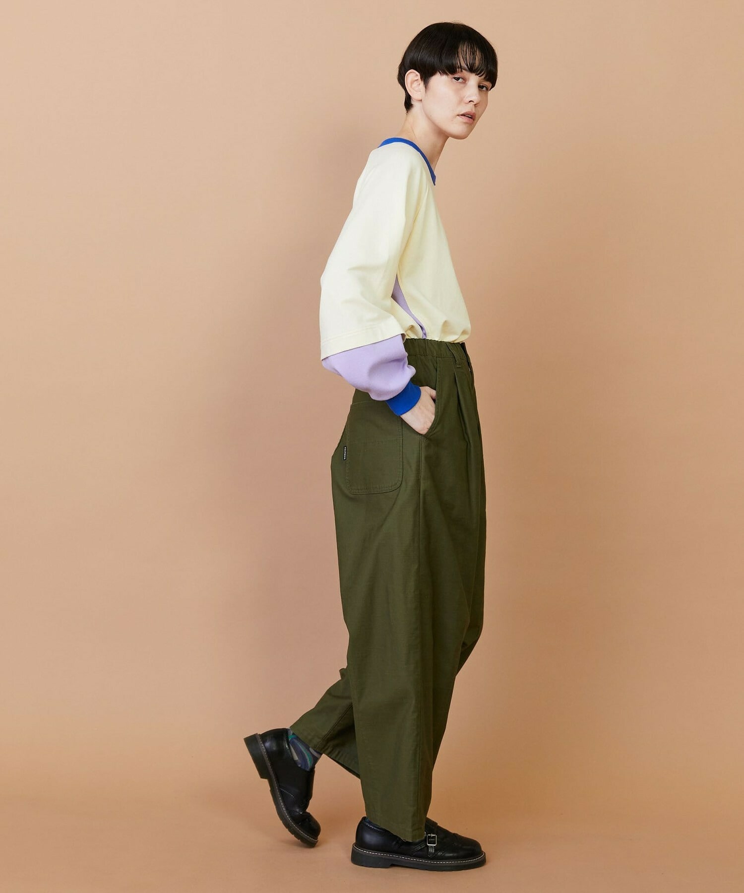 【FRAPBOIS】バックサテン パンツ 詳細画像 グリーン 12